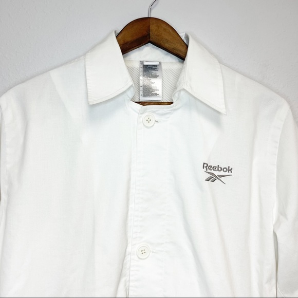 Reebok White Button Mesh Breathable Lightweight Jacket - Picture 4 of 8